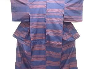 横段織出し手織り紬着物アンサンブル